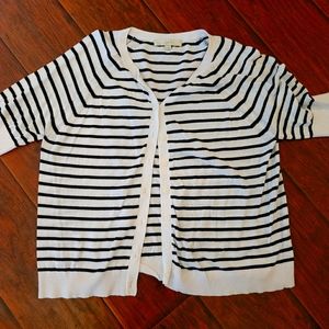 Loft XL Navy striped cardigan